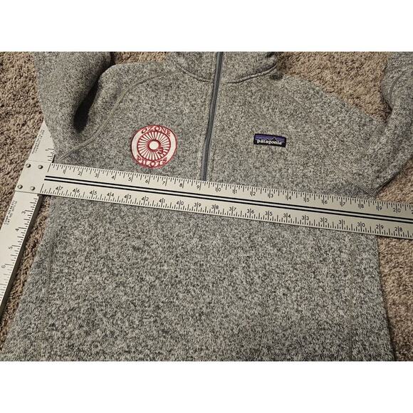 Patagonia Better Sweater Womens M Gray Fleece Pullover 1/4 Zip Ozone Pilots - Picture 6 of 8